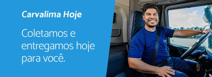 Serviço Carvalima Home: Coletamos e entregamos hoje para você. Imagem de um entregador da Carvalima entregando uma caixa para um homem.