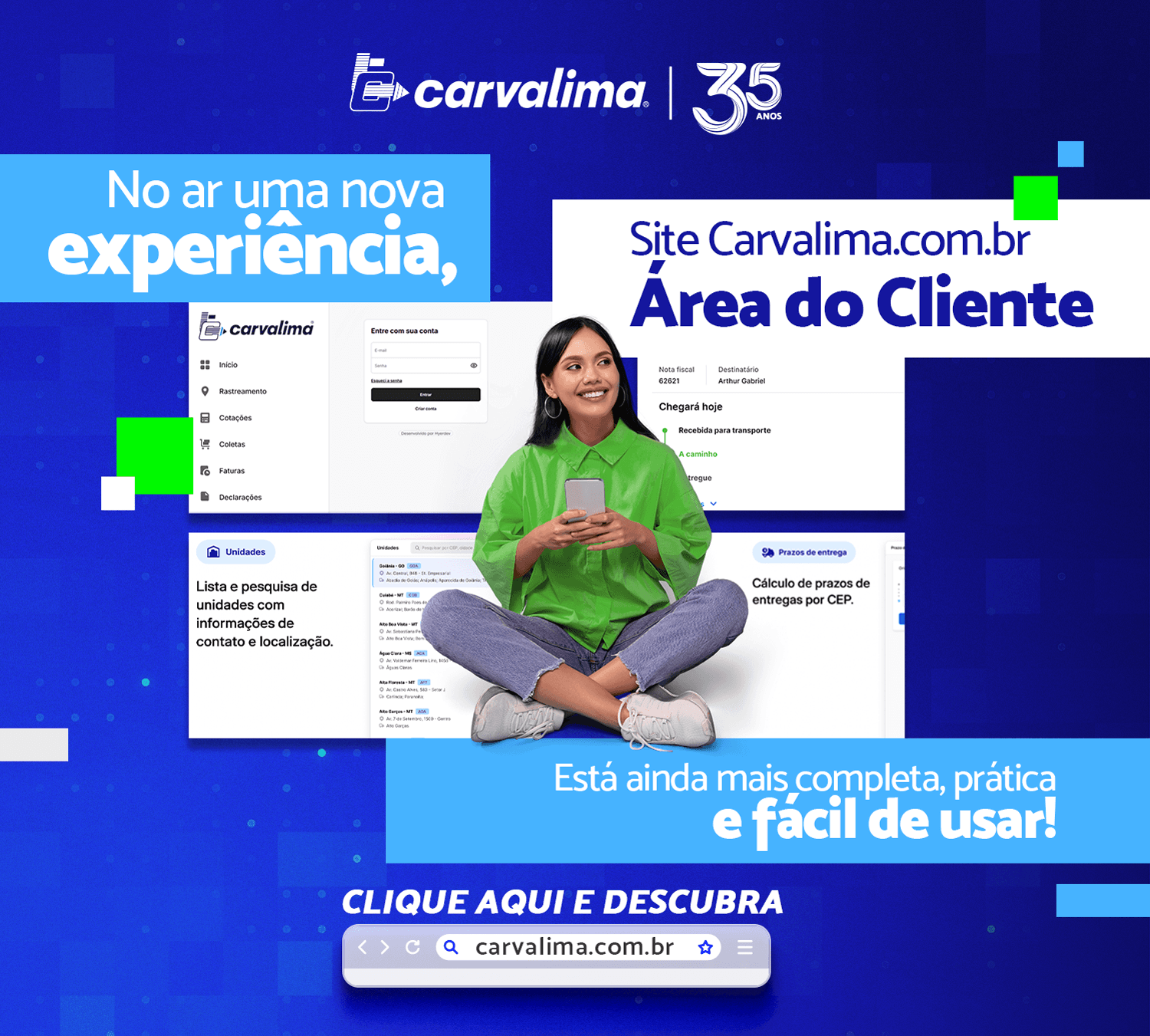 Area do Cliente no ar